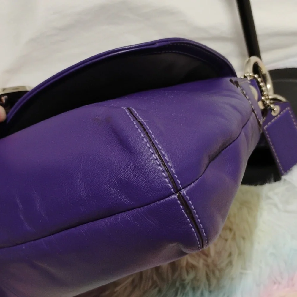 Authentic Coach Y2K Purple Soho Pleated Shoulder Bag - Picture 11 of 15